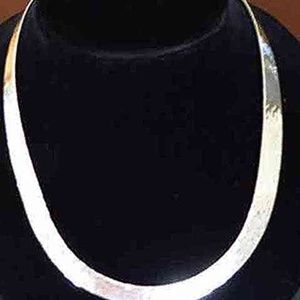12MM U Silver  Plated Hammered Choker W/Clasp,